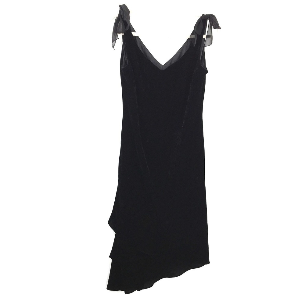 vintage y2k Evan Picone Black Velvet asymmetrical whimsigothDress 12